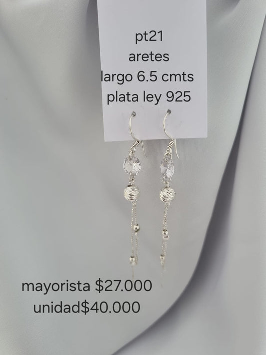 pt21 Aretes  En Plata ley 925 Precio Mayorista