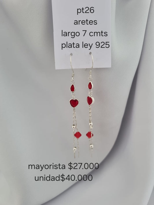 pt26 Aretes  En Plata ley 925 Precio Mayorista