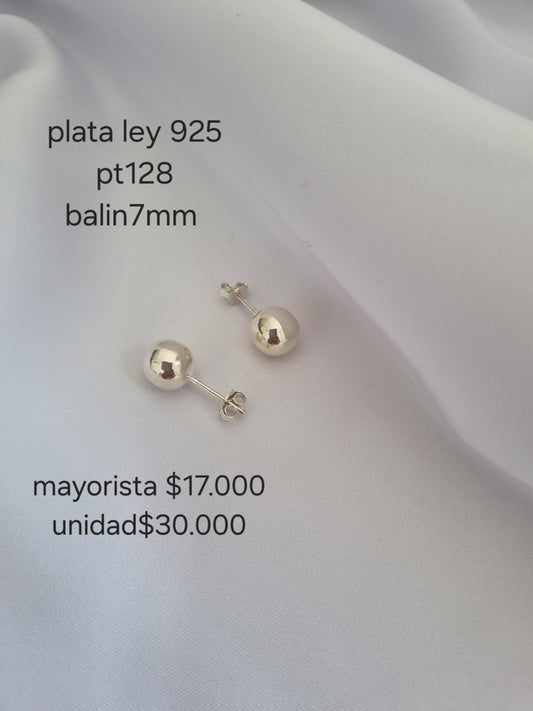 Pt 128 topo balin en plata ley 925 precio mayorista