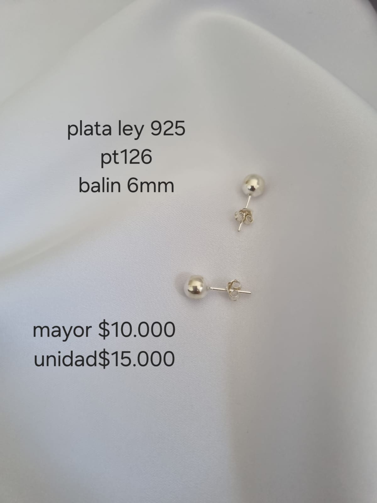 Pt 126 topos en plata ley 925 precio mayorista