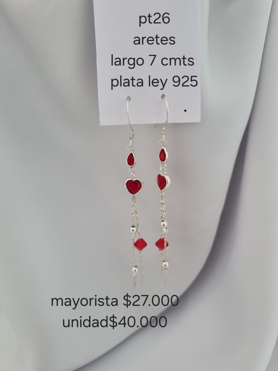 Pt 26 Aretes en plata ley 925 precio mayorista