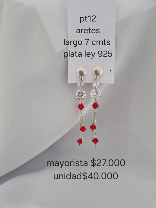 Pt 12 Aretes en plata ley 925 precio mayorista