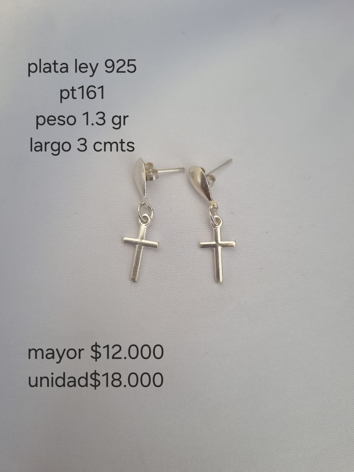 Pt 161 Arete En Plata ley 925 Precio Mayorista