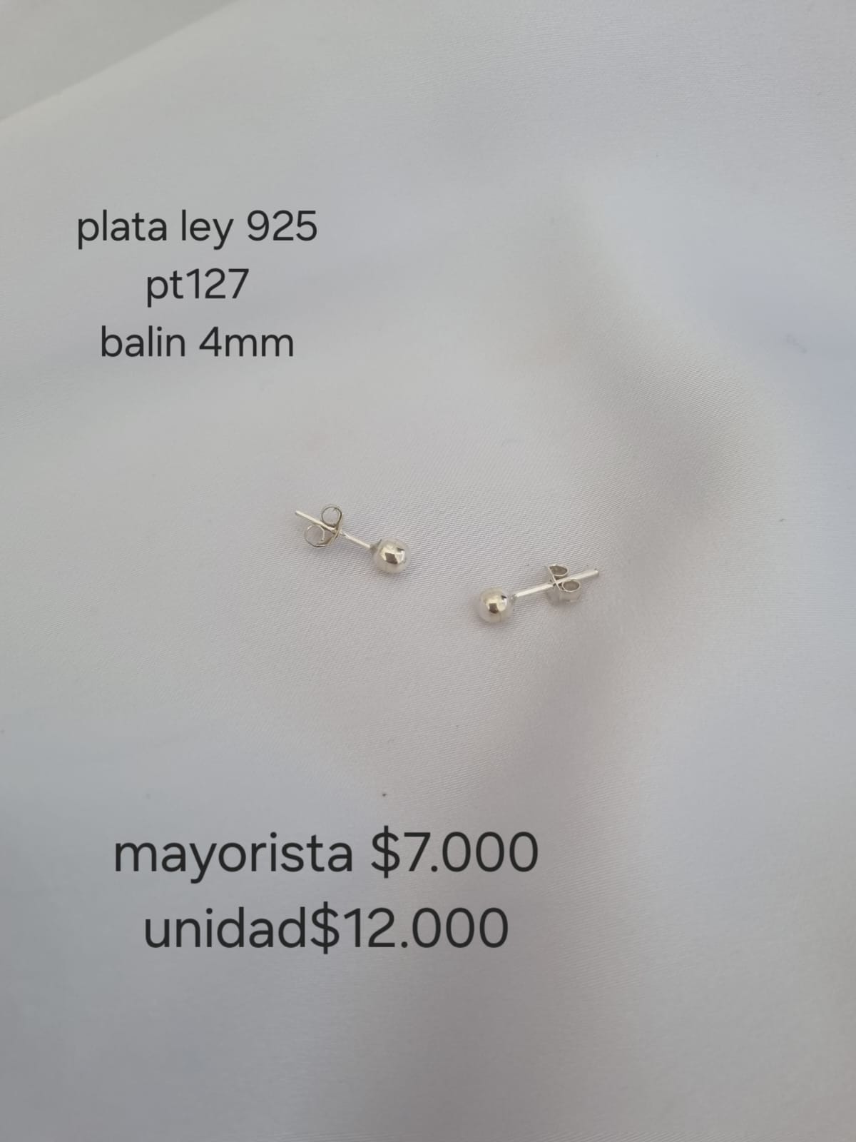 Pt 127 topos en plata ley 925 precio mayorista