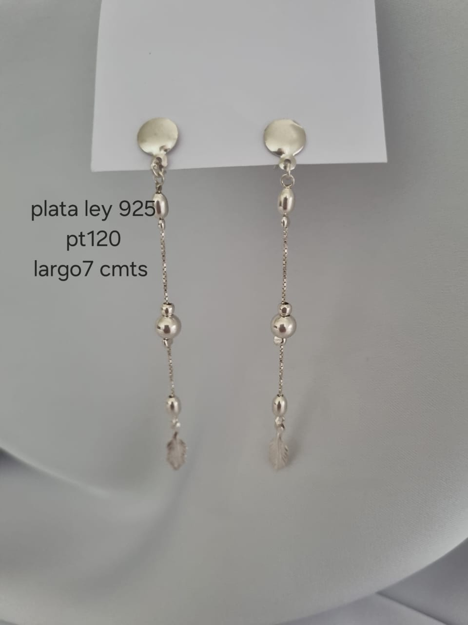 Pt 120 Aretes en plata ley 925 precio mayorista